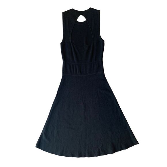 Theory Prosecco Maysen Knit A-Line Back Cutout Black Mini Dress - Picture 7 of 13